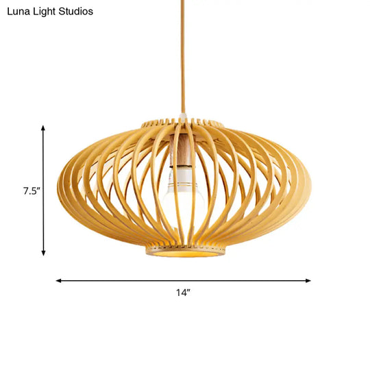 Contemporary Laser Cut Hanging Lamp - Black/Yellow 1 Head Wood Ceiling Pendant Light For Restaurants