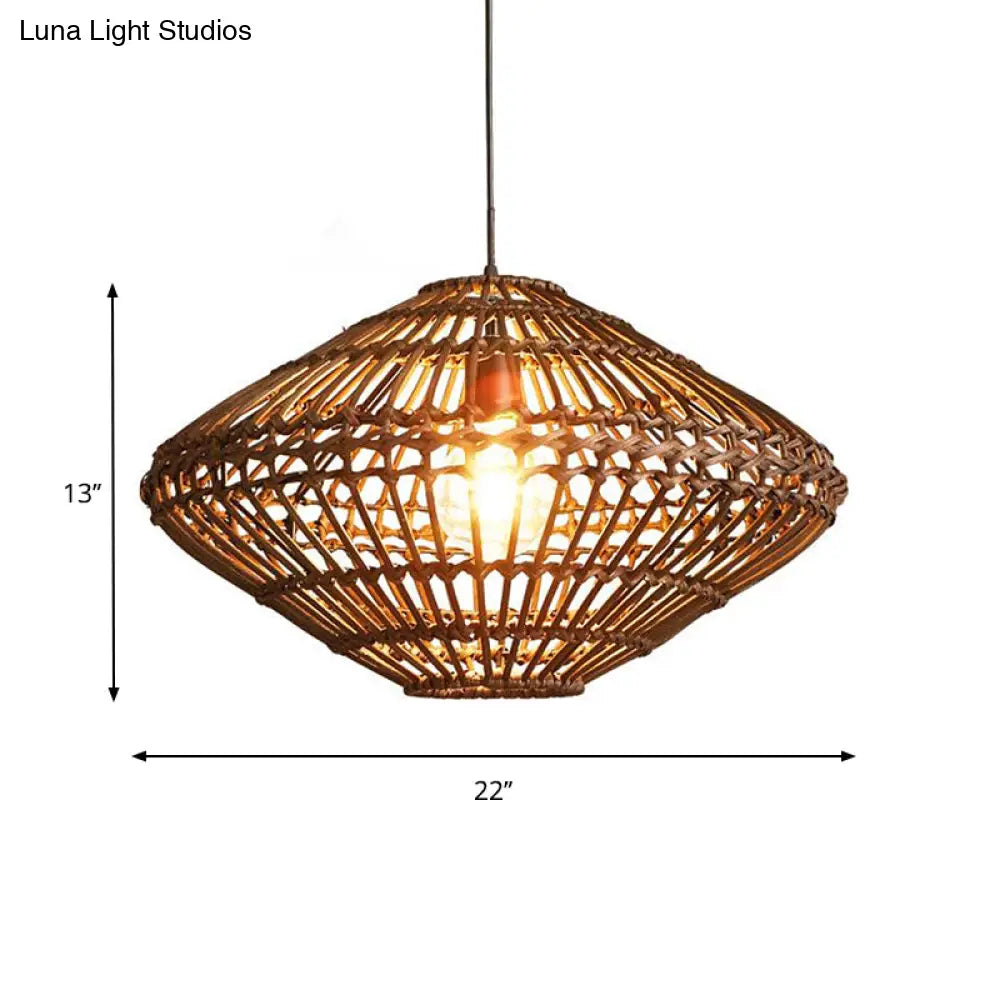 Contemporary Laser Cut Hanging Lamp - Black/Yellow 1 Head Wood Ceiling Pendant Light For Restaurants