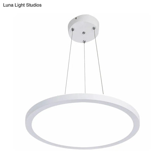 Contemporary Led Acrylic Chandelier Pendant Light For Office – White