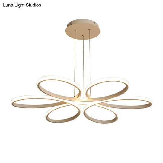 Contemporary Led Acrylic Flower Chandelier - 23/29/35.5 Wide Ceiling Pendant Light In Warm/White