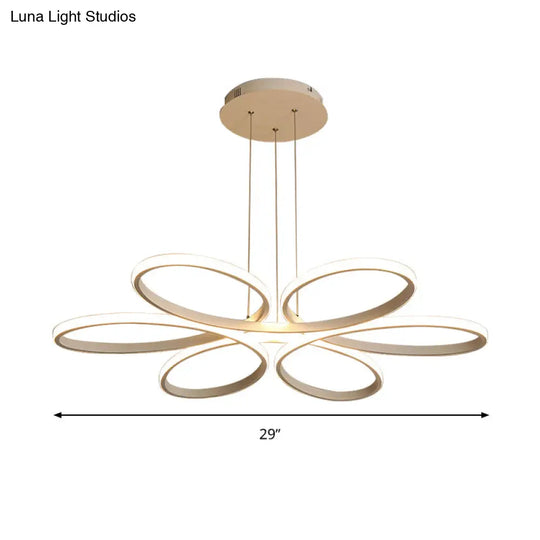 Contemporary Led Acrylic Flower Chandelier - 23/29/35.5 Wide Ceiling Pendant Light In Warm/White