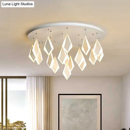Contemporary Led Acrylic Flush Mount Bedroom Ceiling Light - Warm/White 19/27/31.5 Wide