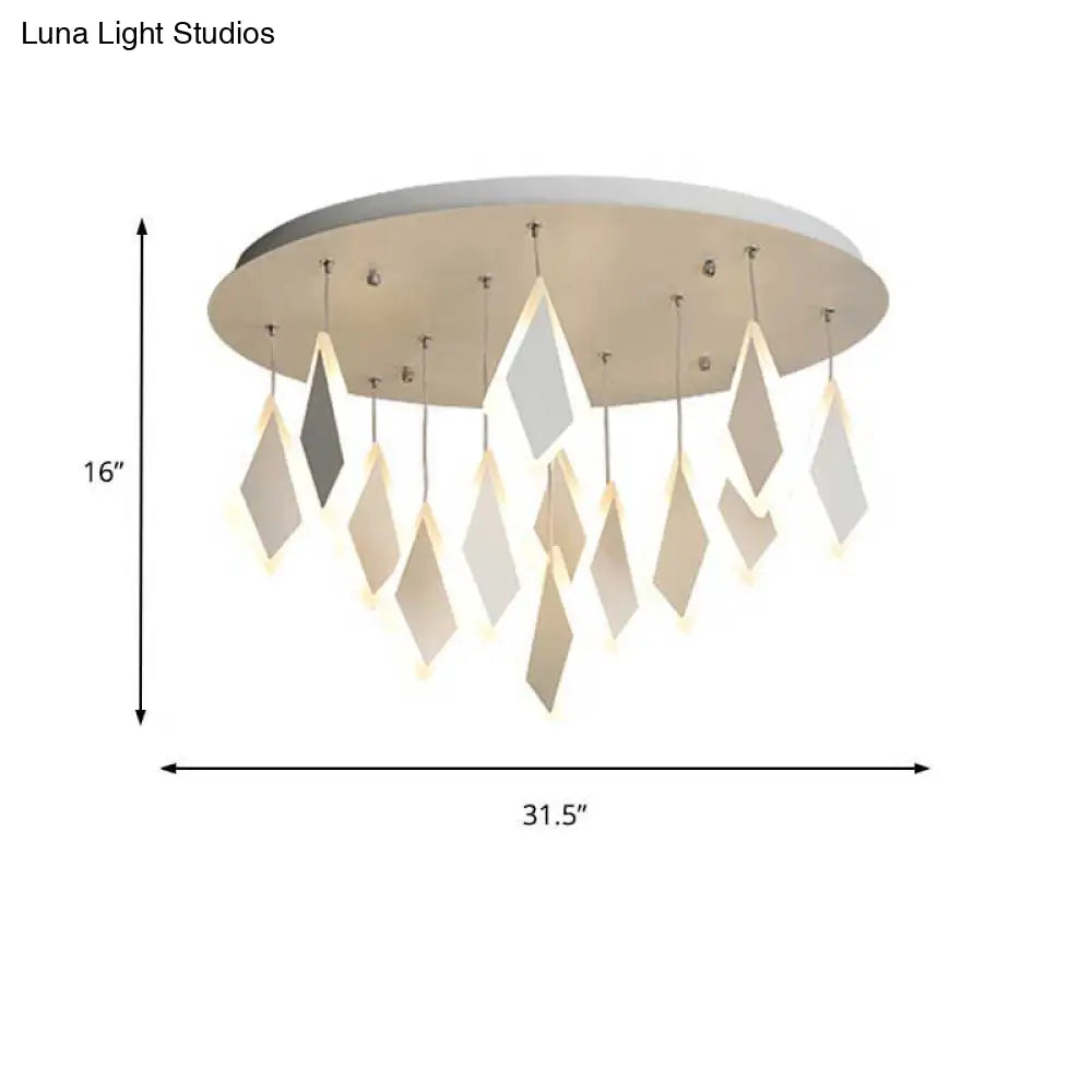 Contemporary Led Acrylic Flush Mount Bedroom Ceiling Light - Warm/White 19/27/31.5 Wide