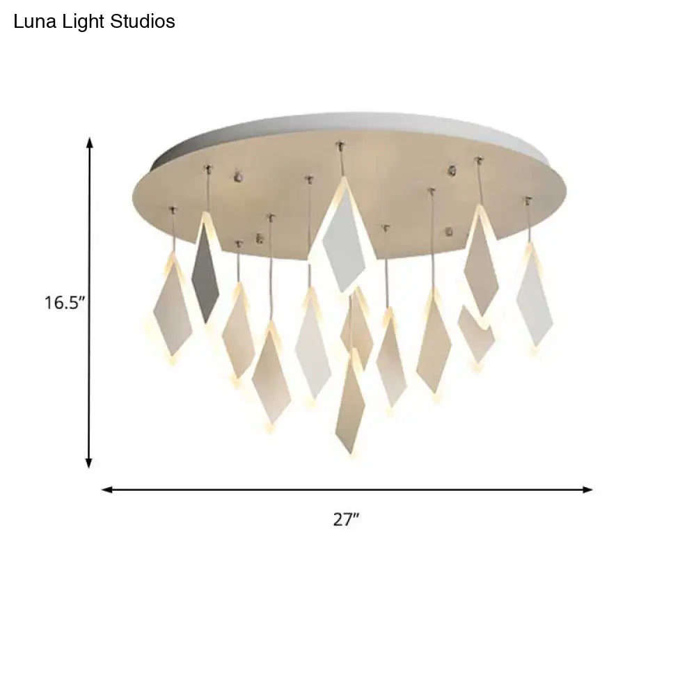 Contemporary Led Acrylic Flush Mount Bedroom Ceiling Light - Warm/White 19’/27’/31.5’ Wide