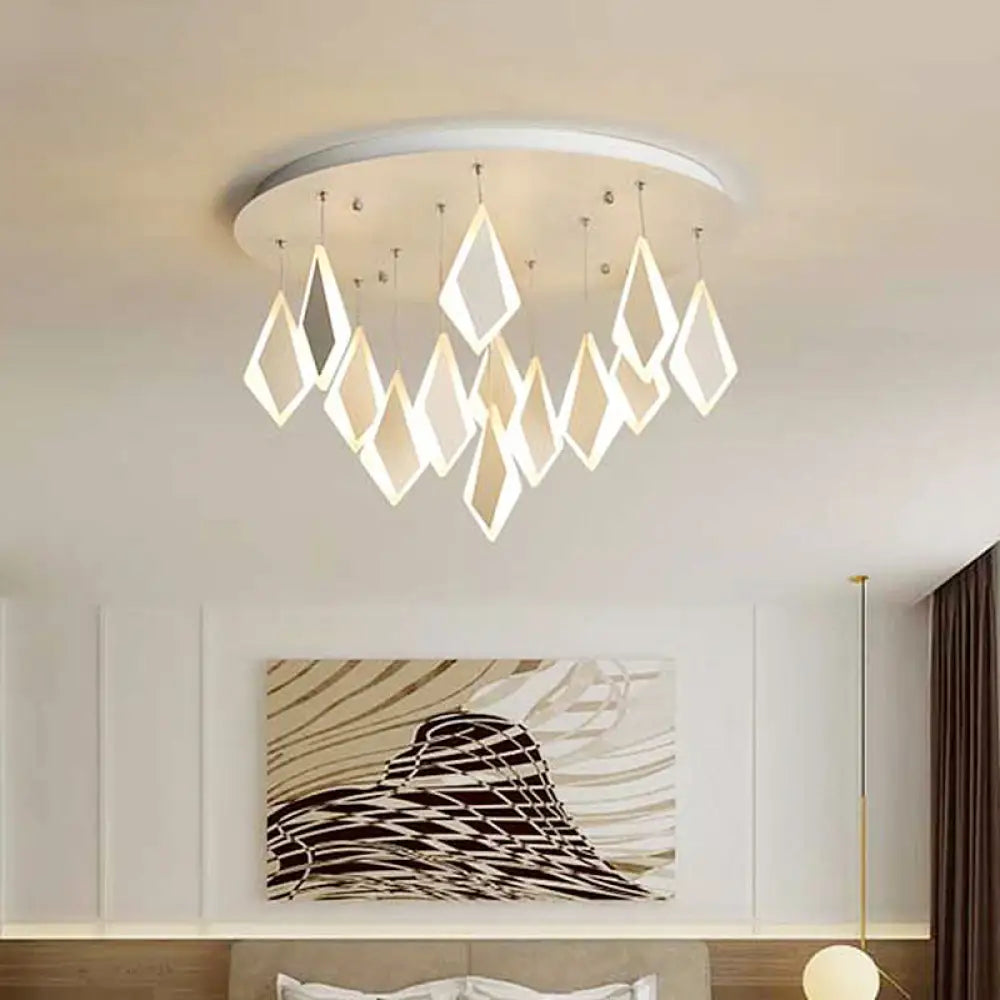 Contemporary Led Acrylic Flush Mount Bedroom Ceiling Light - Warm/White 19’/27’/31.5’ Wide