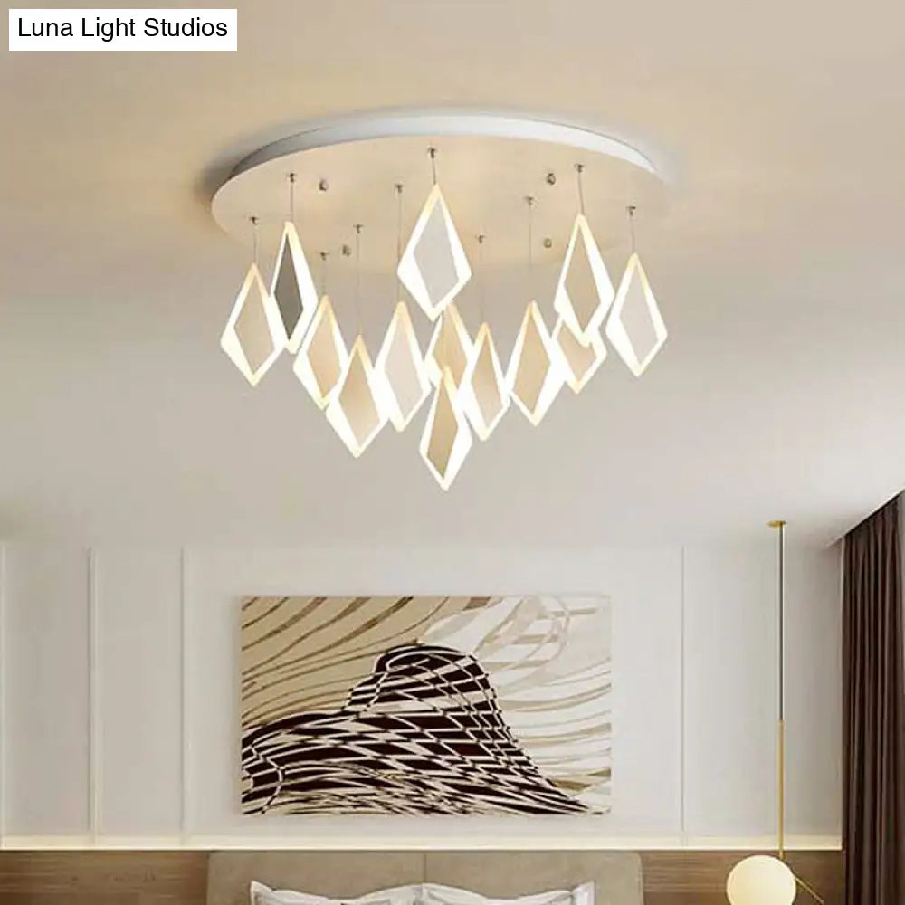 Contemporary Led Acrylic Flush Mount Bedroom Ceiling Light - Warm/White 19/27/31.5 Wide White / 19