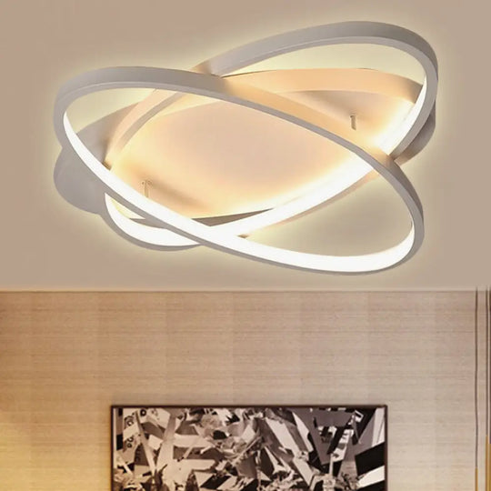Contemporary Led Acrylic Flush Mount Ceiling Lamp - 21’/29.5’/34’ Wide Black/Brown Warm/White