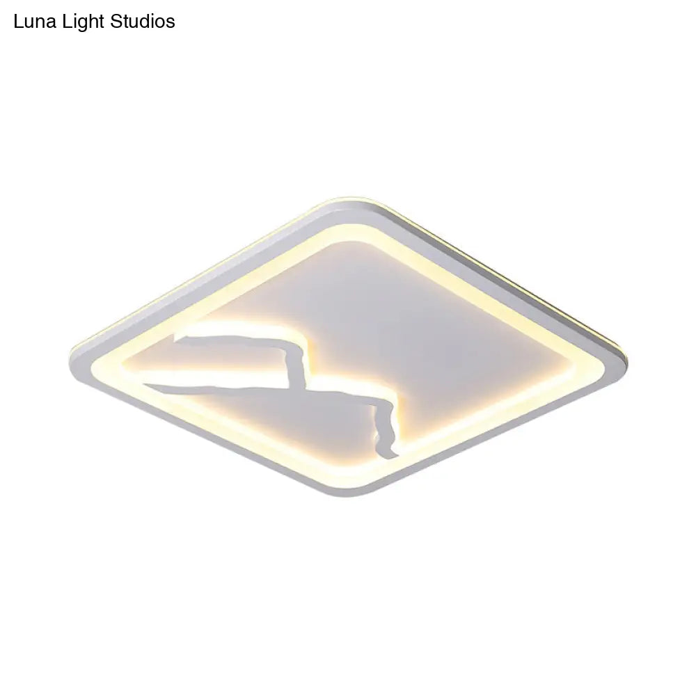 Contemporary Led Acrylic Flush Mount Light In White/Warm - Square/Rectangle 19.5/23.5/35.5 Wide