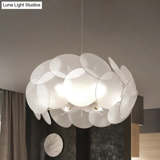 Contemporary Led Acrylic Pendant Lamp - Cloud-Like Design White Bedroom Lighting Kit