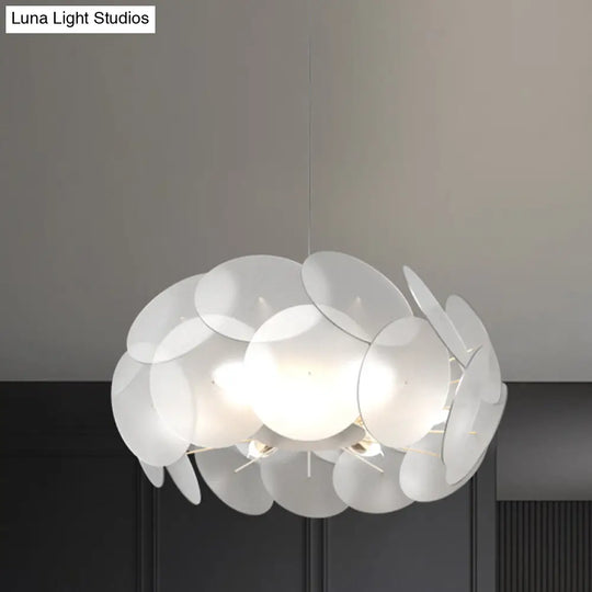 Contemporary Led Acrylic Pendant Lamp - Cloud-Like Design White Bedroom Lighting Kit