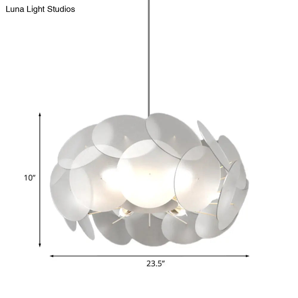 Contemporary Led Acrylic Pendant Lamp - Cloud-Like Design White Bedroom Lighting Kit