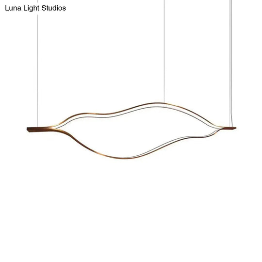 Contemporary Led Acrylic Pendant Chandelier - White Wave Sheet Design 23.5’/31.5’/39’ Wide