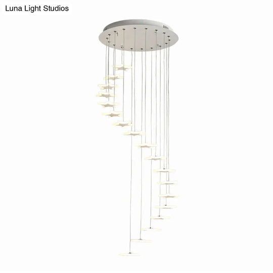 Spiral Hanging Star Lights - Led Cluster Pendant In Warm/White Light