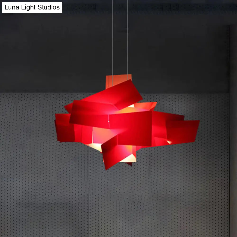 Contemporary Led Acrylic Suspension Light - White/Red Ideal For Over Dining Table