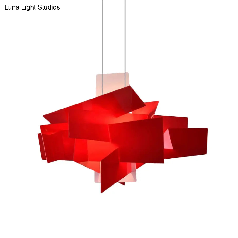 Contemporary Led Acrylic Suspension Light - White/Red Ideal For Over Dining Table