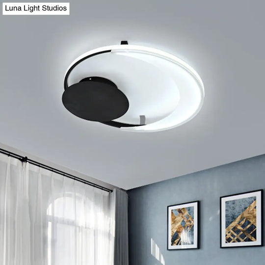 Contemporary Led Bedroom Ceiling Flush Mount With Acrylic Shade In Black 16.5/20.5 Wide / 16.5