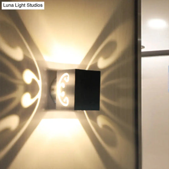 Contemporary Led Butterfly Wall Lamp With Chrome Finish And Aluminum Shade Multi-Color Lighting