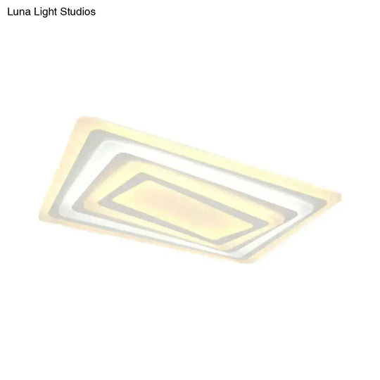 Contemporary Led Ceiling Lamp: Acrylic Spiral Design Flush Mount In White Warm/White Light -