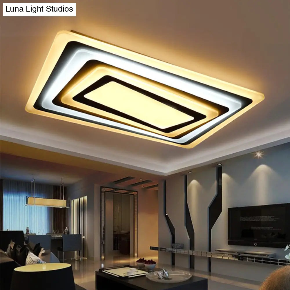 Contemporary Led Ceiling Lamp: Acrylic Spiral Design Flush Mount In White Warm/White Light -