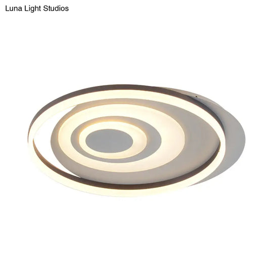 Contemporary Led Ceiling Lamp: White Acrylic Flush Mount For Kids Bedroom