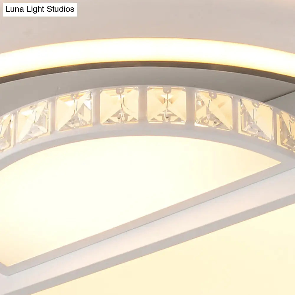 Contemporary Led Ceiling Lamp: White Acrylic Flush Mount For Kids’ Bedroom