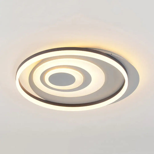Contemporary Led Ceiling Lamp: White Acrylic Flush Mount For Kids’ Bedroom / B