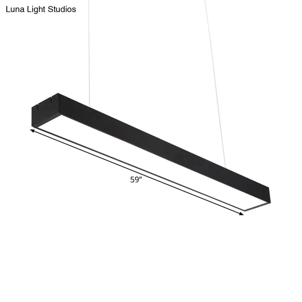 Contemporary Led Ceiling Light Fixture In Sleek Black - Available 3 Widths