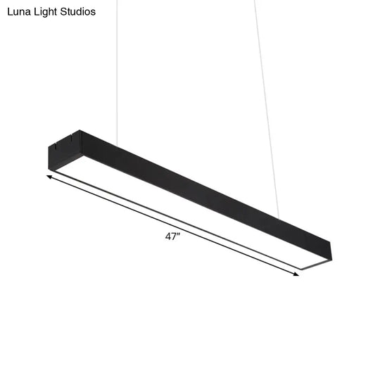 Contemporary Led Ceiling Light Fixture In Sleek Black - Available 3 Widths