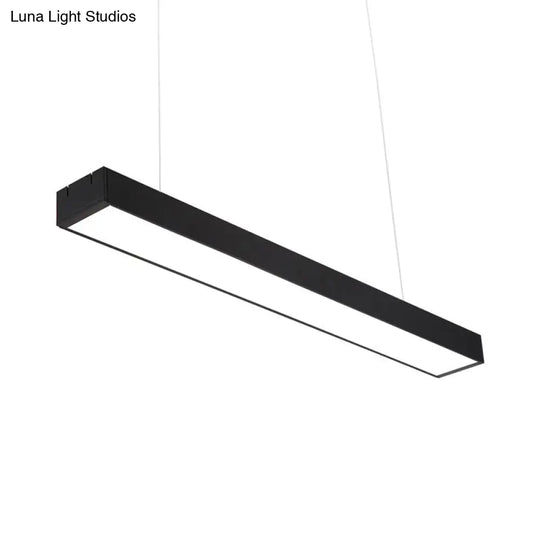 Contemporary Rectangular Acrylic Office Ceiling Light - Led Flush Mount Black Finish Wider Options