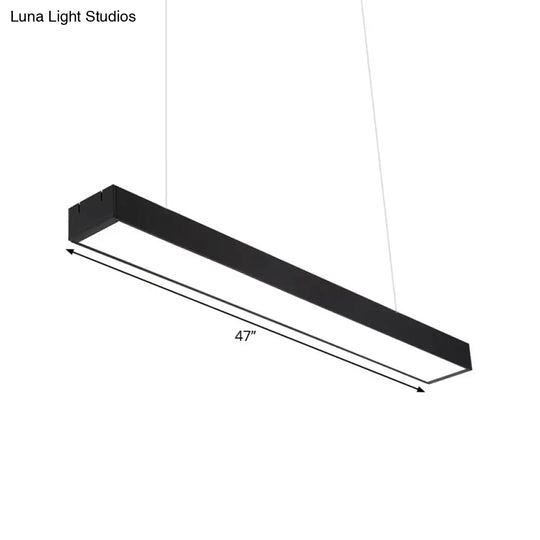 Contemporary Rectangular Acrylic Office Ceiling Light - Led Flush Mount Black Finish Wider Options