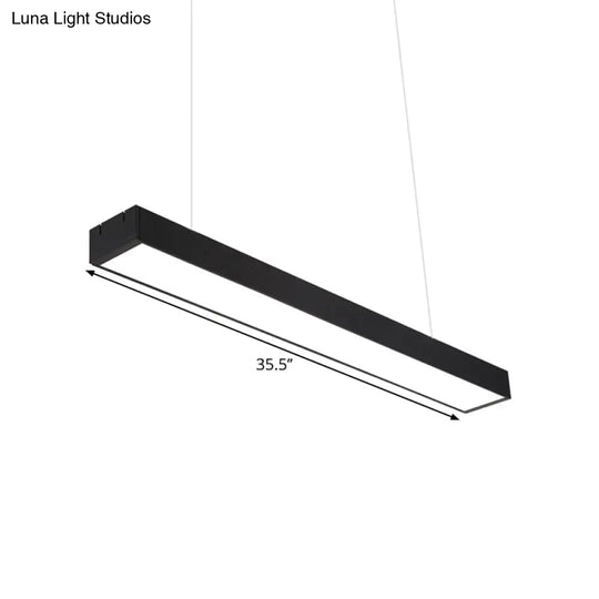 Contemporary Rectangular Acrylic Office Ceiling Light - Led Flush Mount Black Finish Wider Options