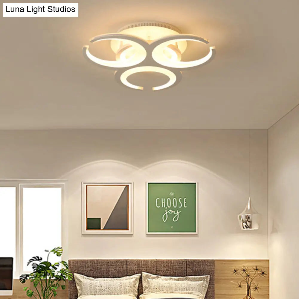 Contemporary Led Ceiling Mount Light: 19.5/23.5 Restaurant Ring | Acrylic White Flush / 19.5