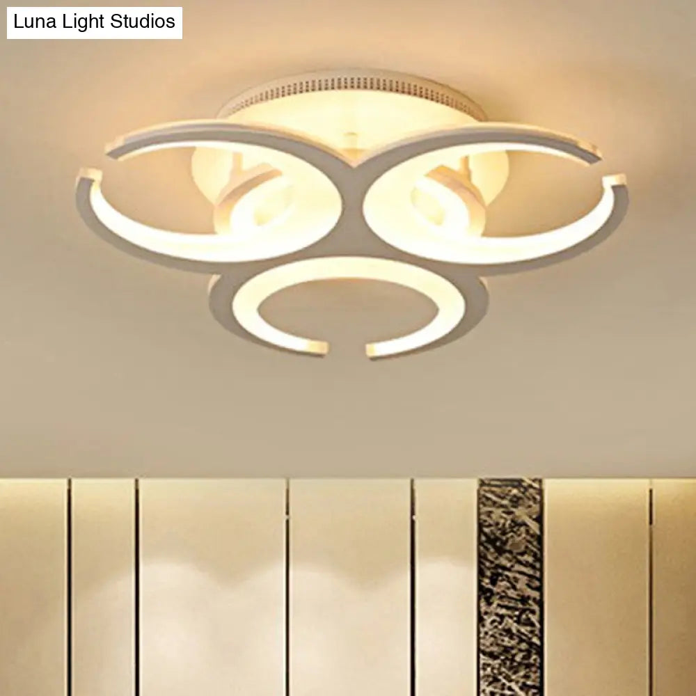 Contemporary Led Ceiling Mount Light: 19.5/23.5 Restaurant Ring | Acrylic White Flush