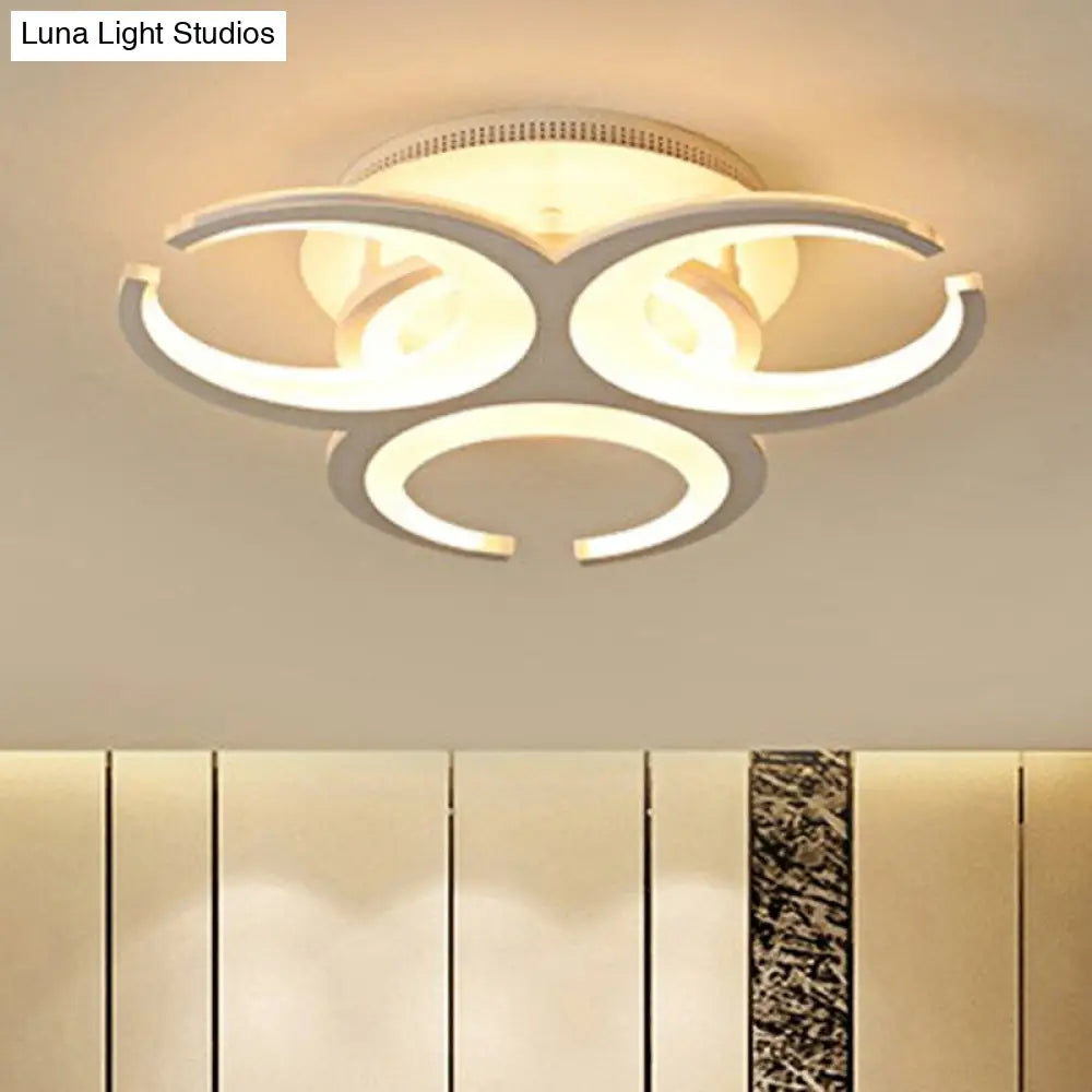 Contemporary Led Ceiling Mount Light: 19.5’/23.5’ Restaurant Ring | Acrylic White Flush