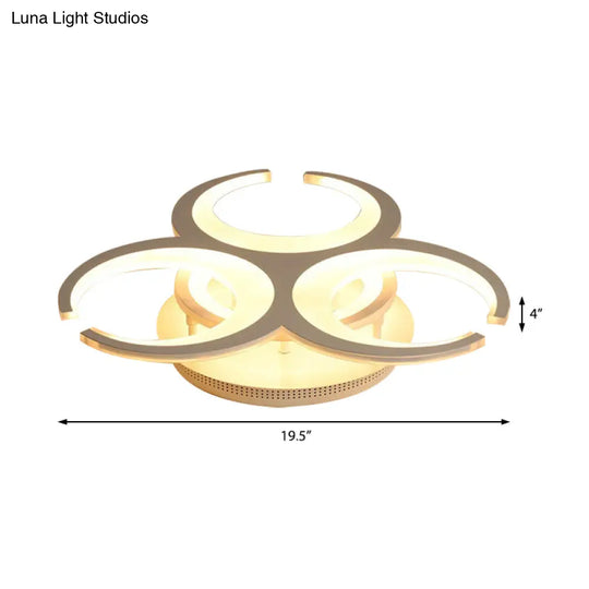 Contemporary Led Ceiling Mount Light: 19.5’/23.5’ Restaurant Ring | Acrylic White Flush