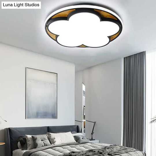 Contemporary Led Ceiling Mount Light For Kids Bedroom Flat Blossom Design