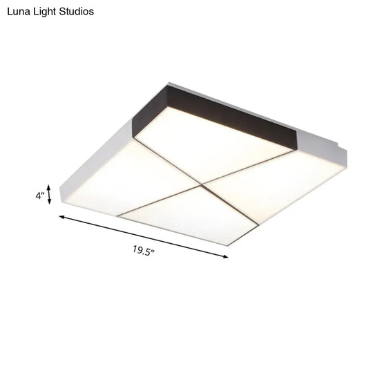 Contemporary Led Ceiling Mount Light - White Acrylic Flushmount For Bedroom