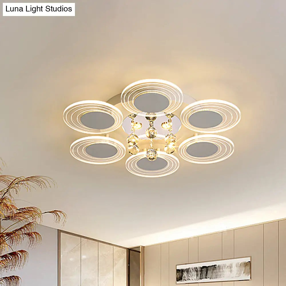 Contemporary Led Crystal Ball Flushmount Ceiling Lamp Wide 25.5’/31.5’ - Perfect For Living Room