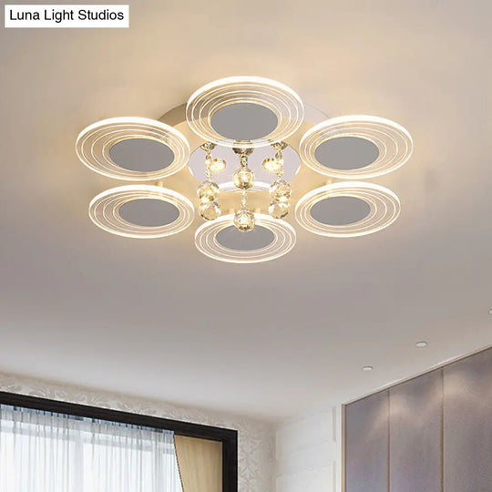 Contemporary Led Crystal Ball Flushmount Ceiling Lamp Wide 25.5/31.5 - Perfect For Living Room Clear