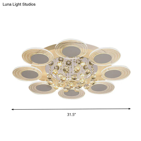 Contemporary Led Crystal Ball Flushmount Ceiling Lamp Wide 25.5/31.5 - Perfect For Living Room