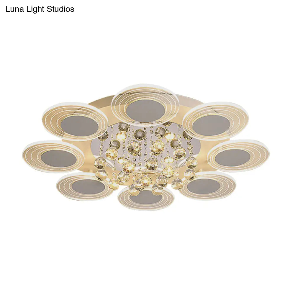 Contemporary Led Crystal Ball Flushmount Ceiling Lamp Wide 25.5’/31.5’ - Perfect For Living Room