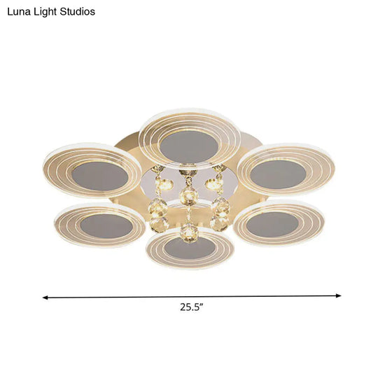 Contemporary Led Crystal Ball Flushmount Ceiling Lamp Wide 25.5/31.5 - Perfect For Living Room