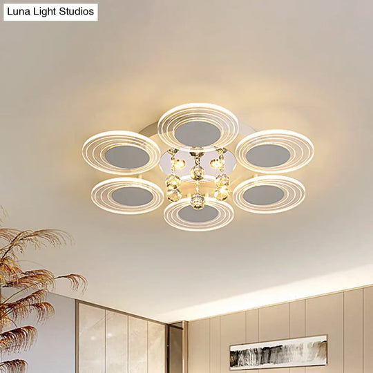 Contemporary Led Crystal Ball Flushmount Ceiling Lamp Wide 25.5/31.5 - Perfect For Living Room