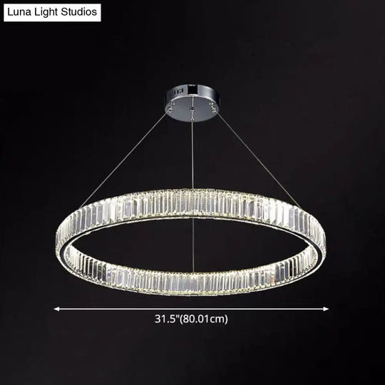 Contemporary Led Crystal Chandelier Pendant Light For Living Room