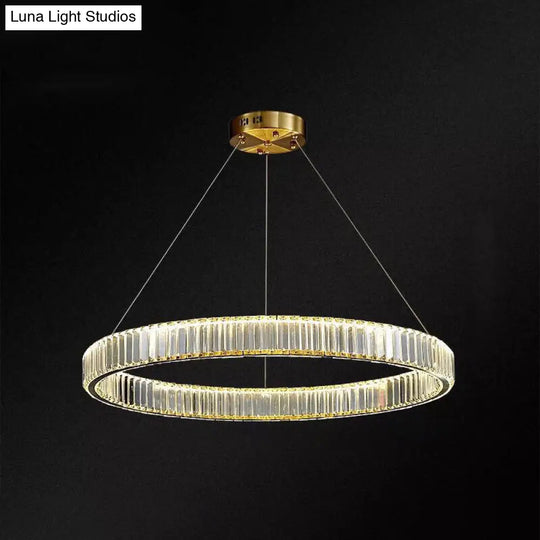 Modern Led Crystal Chandelier For Living Room Suspension Pendant Light Gold / 31.5 Warm