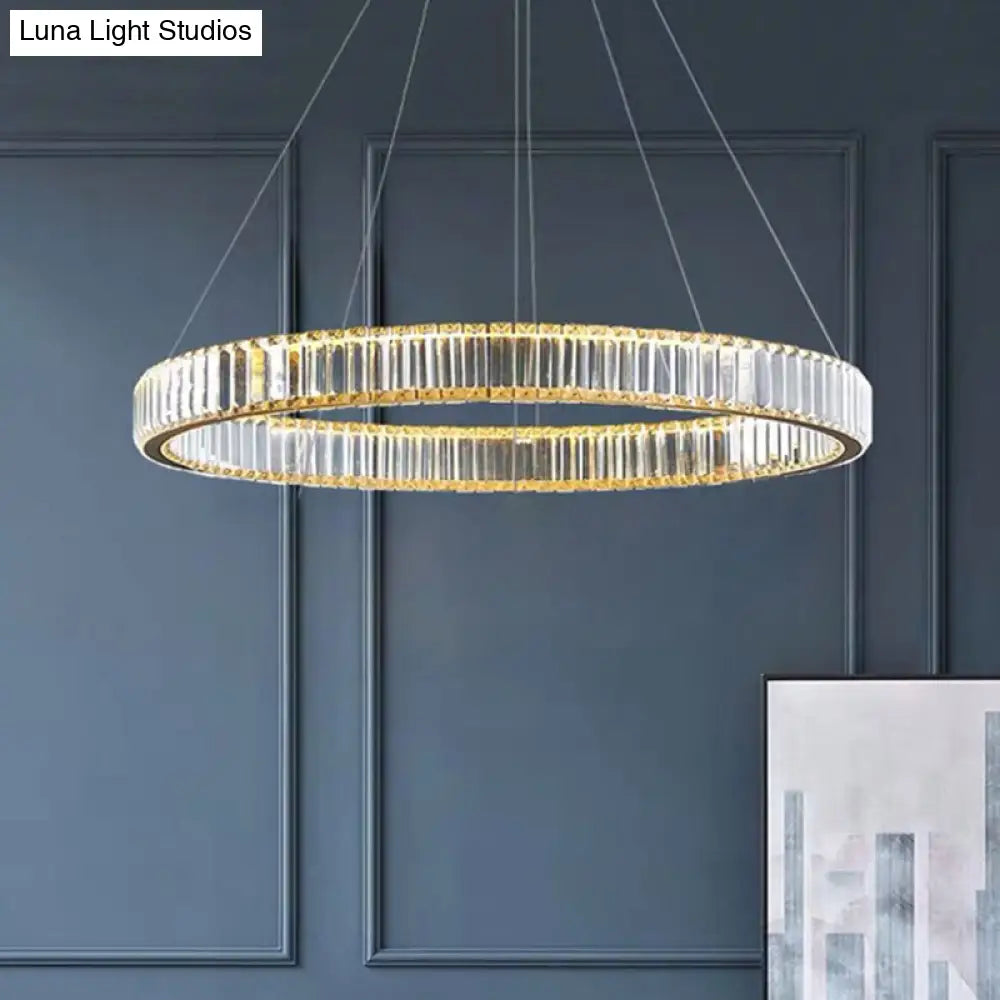 Contemporary Led Crystal Chandelier Pendant Light For Living Room
