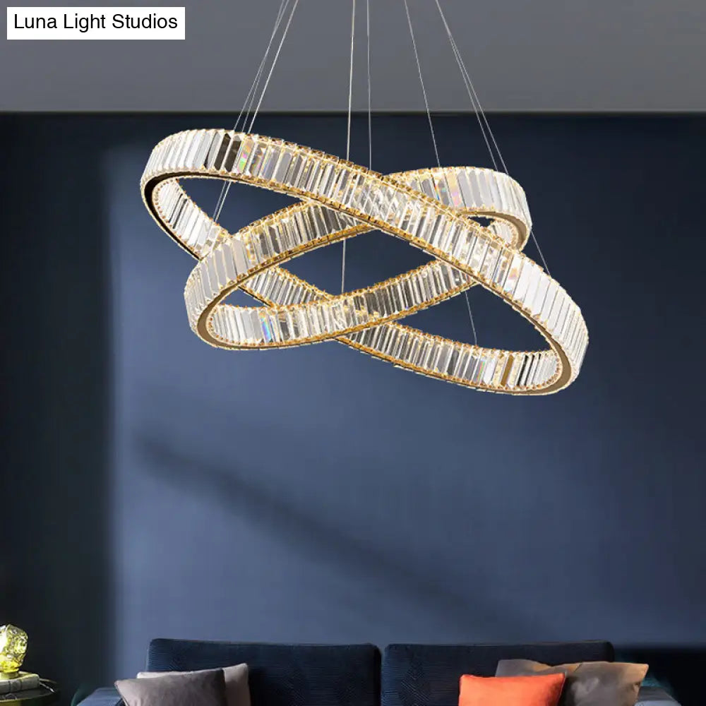 Modern Led Crystal Chandelier For Living Room Suspension Pendant Light