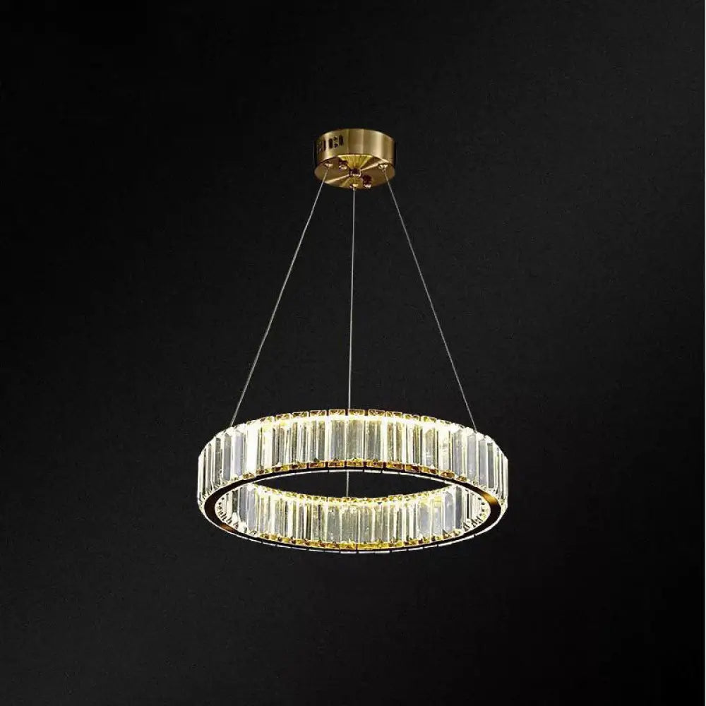 Contemporary Led Crystal Chandelier Pendant Light For Living Room Gold / 16’ Warm