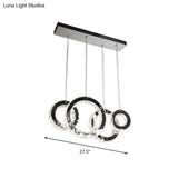 Contemporary Led Crystal Pendant Light - Black Cluster Design For Living Room