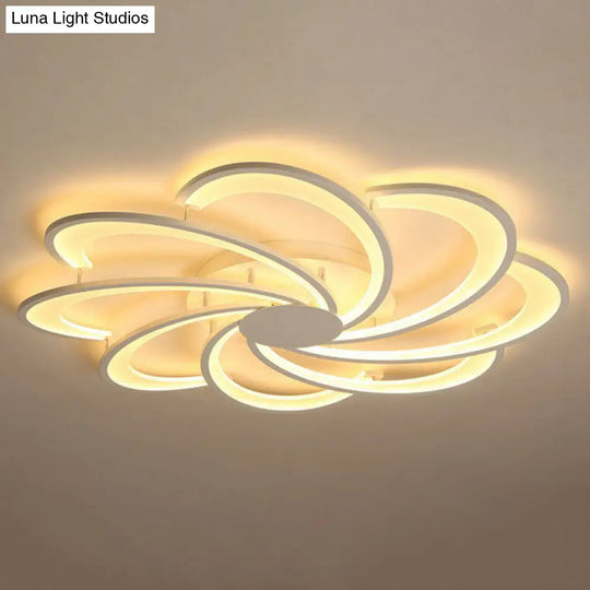 Contemporary Led Flower Flush Ceiling Light: Acrylic Living Room Lighting Fixture